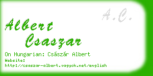 albert csaszar business card